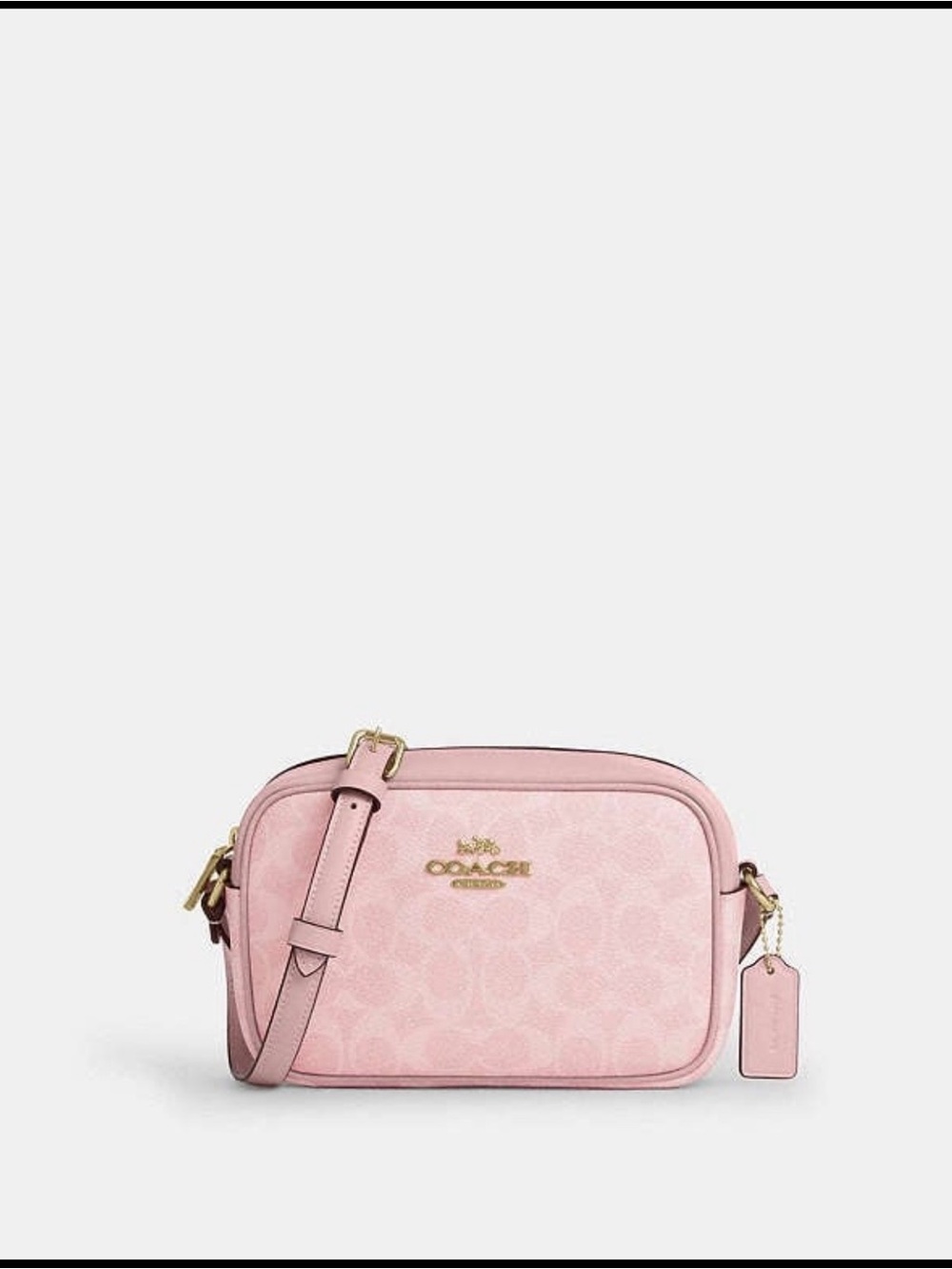 Coach Blush Pink Signature Crossbody Bag with Gold Hardware